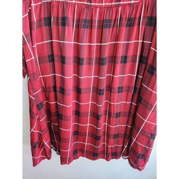 Torrid Red & Black Plaid Knee Length Button Down Shirt Dress size 2 or 2X - Picture 8 of 14